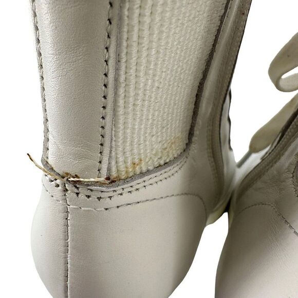 Steve Madden Latch Combat Lace Up White Leather Women Size 8.5 Chunky Heel Boots - Picture 7 of 10